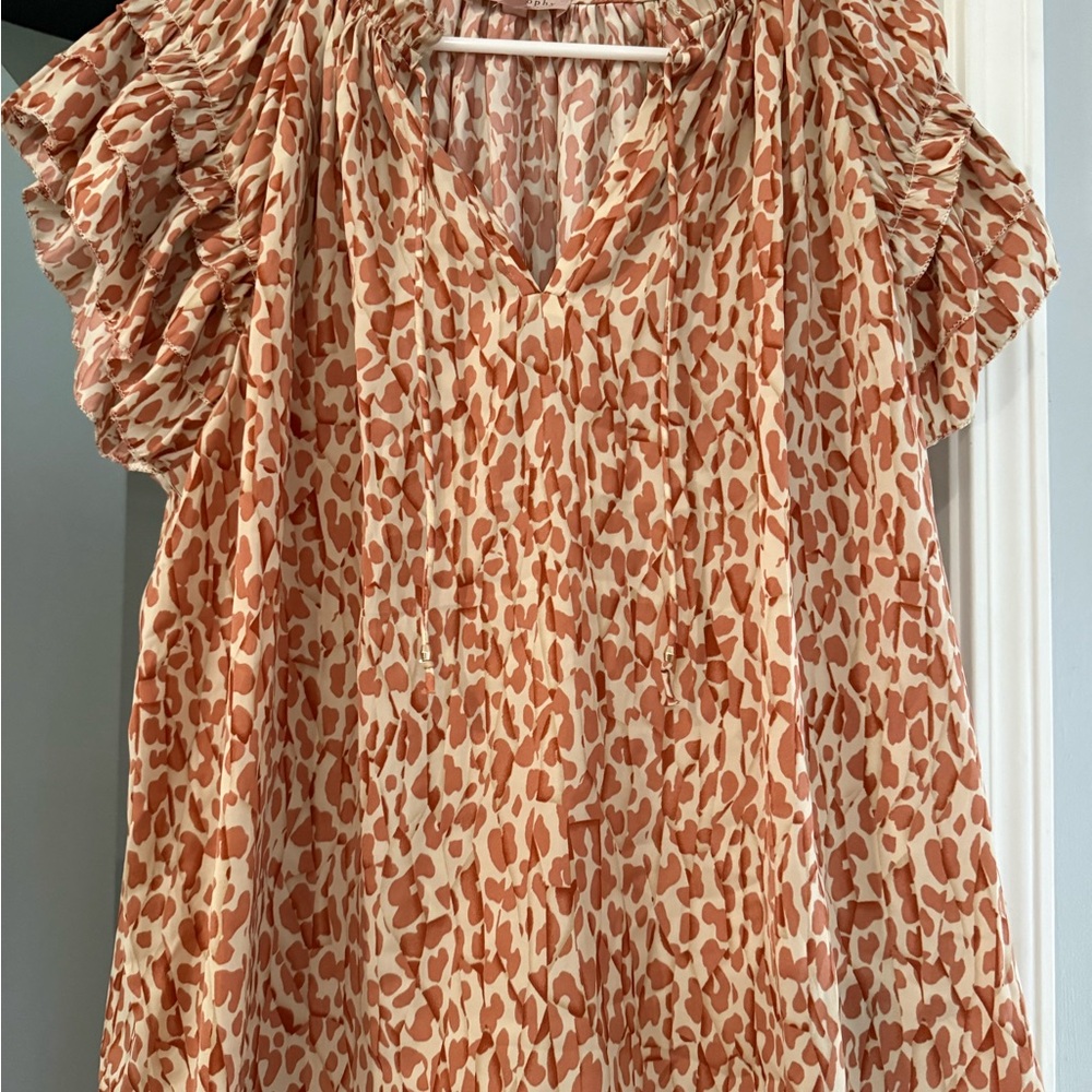 Philosophy Orange and Cream Blouse